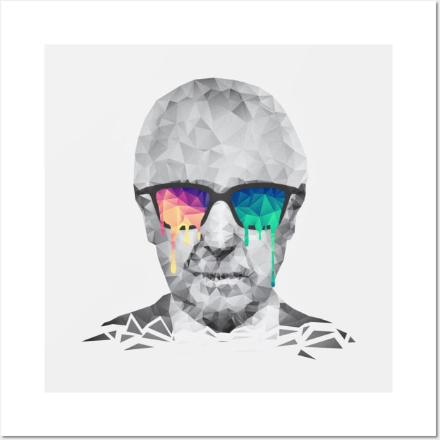 Albert Hofmann - Psychedelic Polygon Crystalised Portrait Wall Art by badbugs